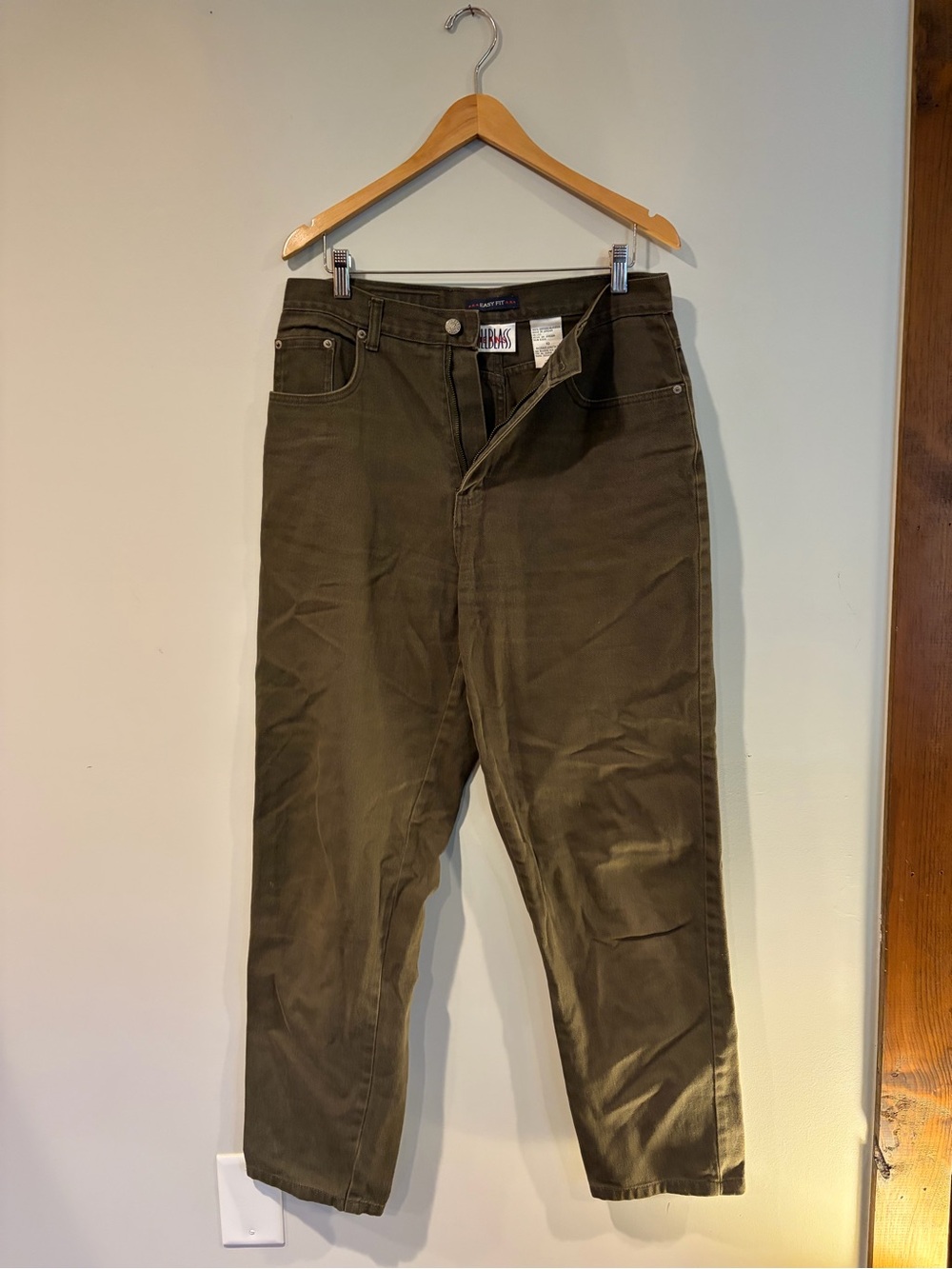 bill blass Wide-Leg Jeans in Olive Green